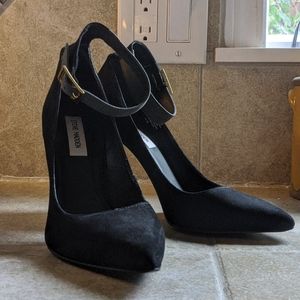 Steve Madden black suede pointed stiletto heels